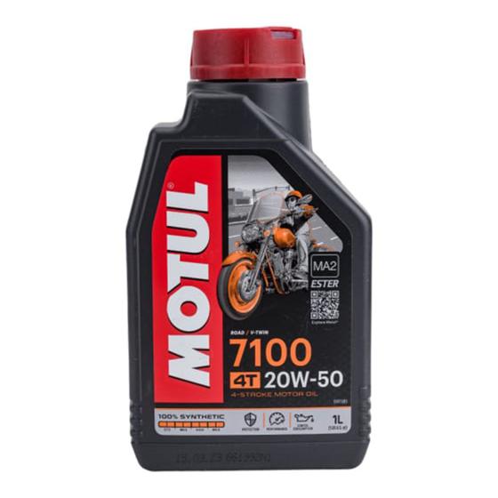 Imagem de Óleo De Motor Motul 7100 4t 20w50 100% Sintético Harley Davidson Sportster 883 1200 Fat Boy Road King Vrod Dyna 1 Litro