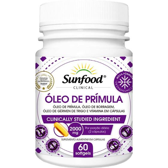 Imagem de Óleo de Prímula (Borragem + Gérmen de Trigo + Vit. E) 2000mg 60 Softgels - Sunfood