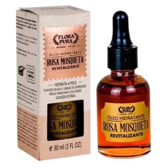 Imagem de Óleo de Rosa Mosqueta Hidratante Revitalizante Para Rosto Flora Pura 30ml