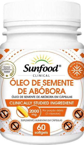 Imagem de Óleo de Semente de Abóbora 2000mg 60 Softgels - Sunfood