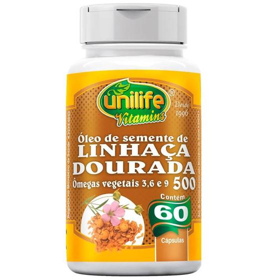 Óleo de Semente de Linhaça Dourada 60 cápsulas de 500mg Menor preço em Óleo de Semente de Linhaça Dourada 60 cápsulas de 500mg