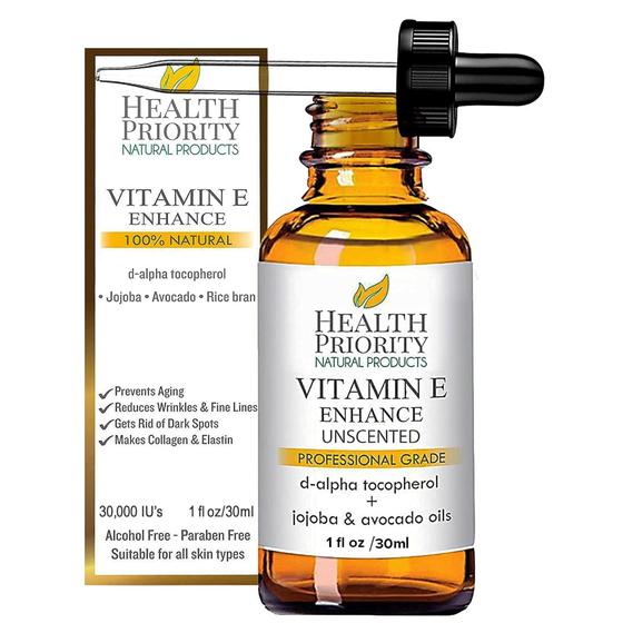 Imagem de Óleo de vitamina E Health Priority Natural 15000 UI para pele 30 mL