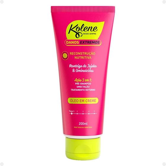 Imagem de Óleo em Creme Kolene Danos Extremos Reconstrução Nutritiva 200ml