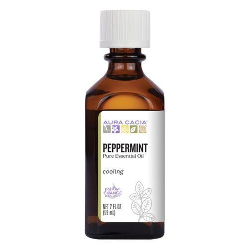 Imagem de Óleo Essencial de Hortelã-Pimenta Aura Cacia Puro - 2 Fl Oz (Pacote com 4)