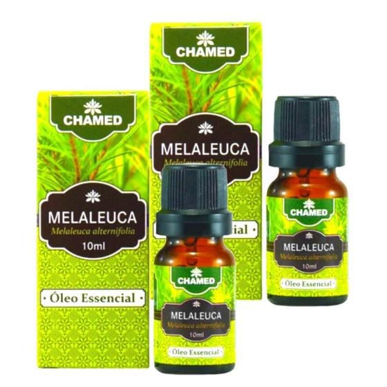 Imagem de Óleo Essencial de Melaleuca   Tea Tree  10ml    CHAMED  100% Puro    2 Frascos