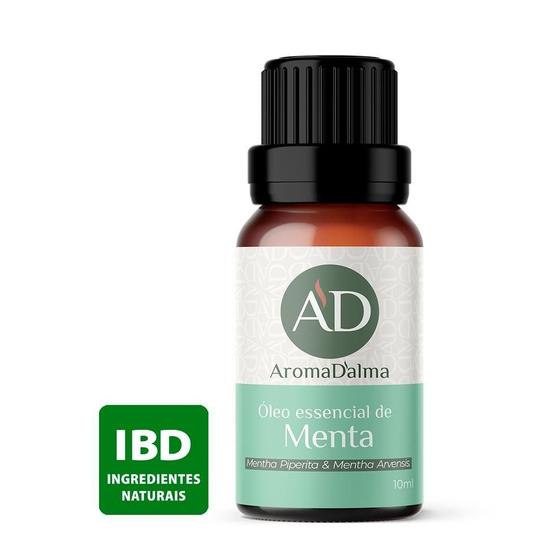 Imagem de Óleo Essencial De Menta 100% Puro - 10ml - Ideal Para Difusor, Aromaterapia e Cuidados Com o Corpo I Aroma Mentolado e Refrescante I Aroma D'alma