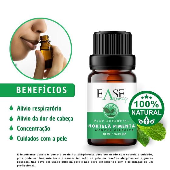 Imagem de Óleo Essencial de Menta Piperita 10ml Ease aromas 100% puro e natural