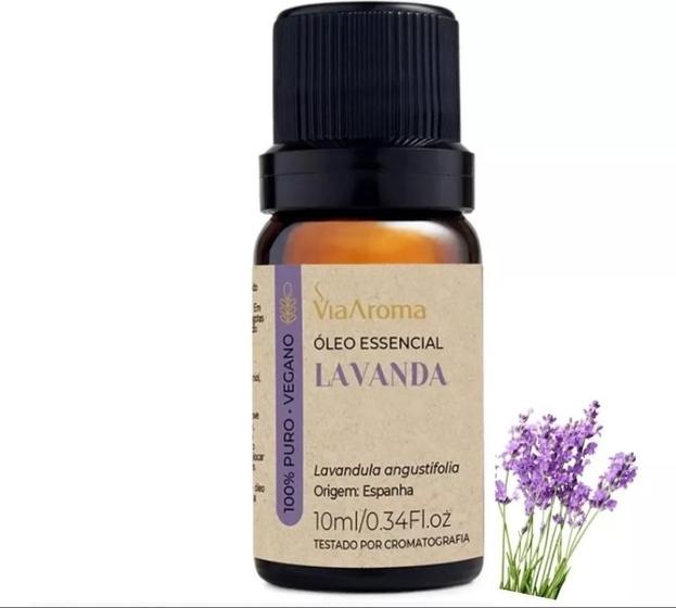 Óleo Essencial Lavanda 100% Natural 10ml Via Aroma Imagem de Óleo Essencial Lavanda 100% Natural 10ml Via Aroma