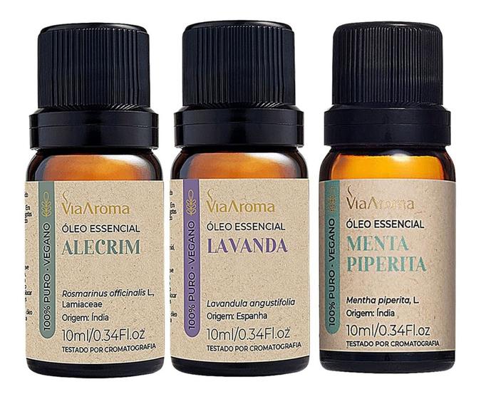 Óleo Essencial Lavanda + Alecrim + Menta Piperita Via Aroma