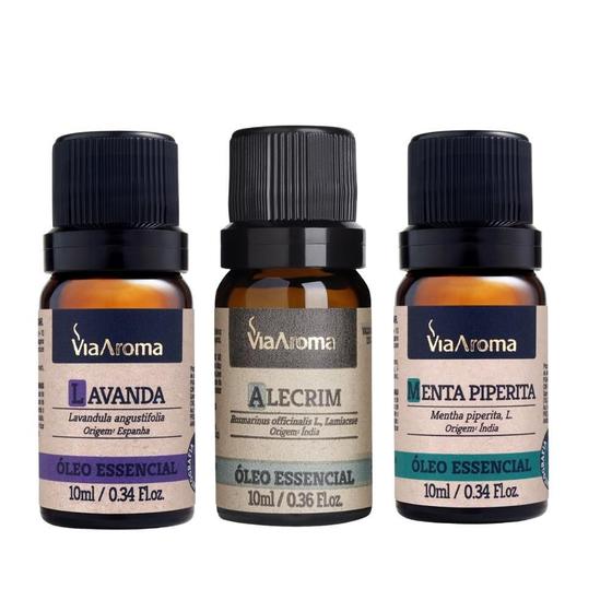 Imagem de Óleo Essencial Lavanda + Alecrim + Menta Piperita Via Aroma