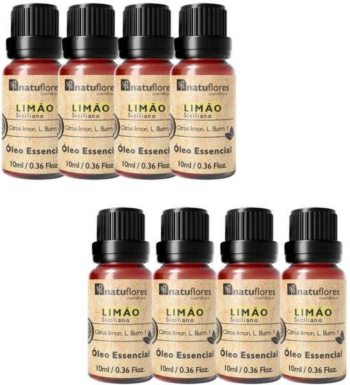 Imagem de ÓLEO ESSENCIAL  LIMÃO SICILIANO 10ml NATUFLORES KIT 8und