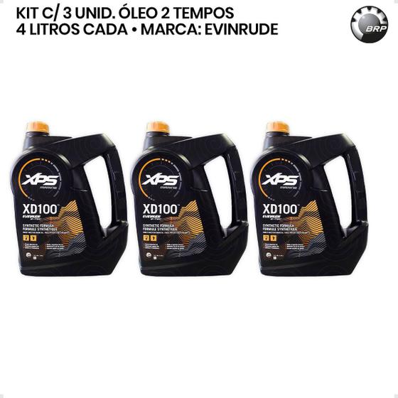 Imagem de Óleo Evinrude Xd-100 2 Tempos 3,8 Litros Kit C/3