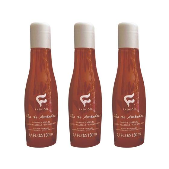 Imagem de Oleo Fashion Corpo E Cabelo 130Ml Amendoas - Kit Com 3Un