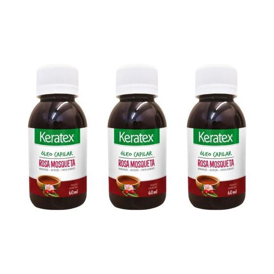 Imagem de Oleo Fixed Keratex Rosa Mosqueta 60Ml - Kit Com 3Un