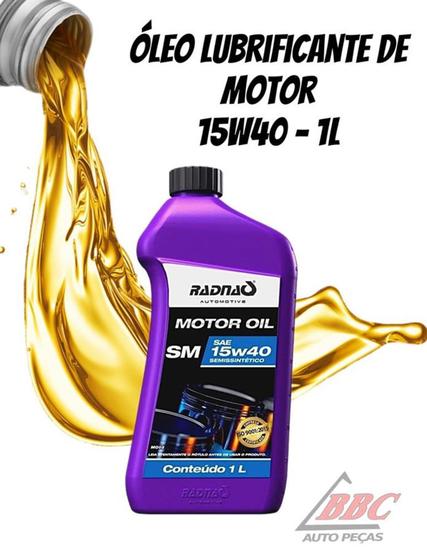 Imagem de Óleo lubrificante de motor para carros 15w40 RADNAQ Semissintético SAE API SM - 1 Litro