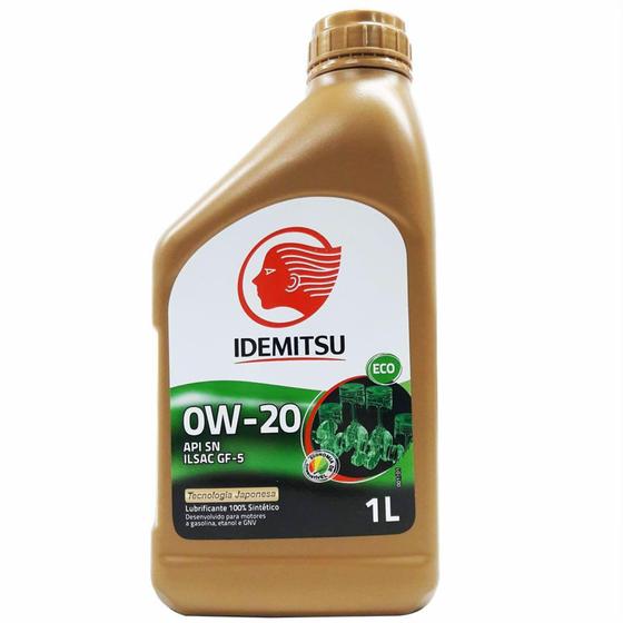 Óleo Lubrificante do Motor 100% Sintético Idemitsu Eco 0W20 API SN Tecnologia Japonesa 1L Menor preço em Óleo Lubrificante do Motor 100% Sintético Idemitsu Eco 0W20 API SN Tecnologia Japonesa 1L