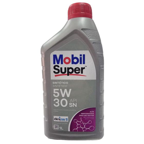 Imagem de Óleo Lubrificante do Motor Mobil Super 5W30 API SN Sintético Diesel Dexos 2 - 1L