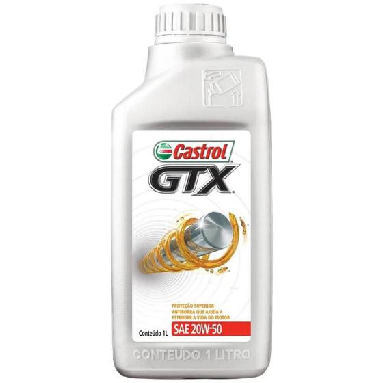 Óleo Lubrificante Mineral 20W50 GTX Anti Borra Castrol 1 Litro Menor preço em Óleo Lubrificante Mineral 20W50 GTX Anti Borra Castrol 1 Litro