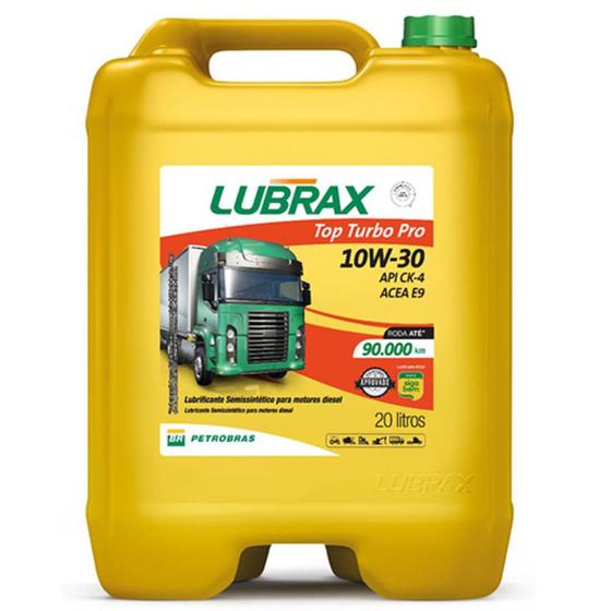 Imagem de Oleo Lubrificante Motor Diesel 10W30 API CK4 Lubrax Top Turbo Pro Semi Sintético Balde 20 litros para caminhões ônibus tratores equipamentos agrícolas