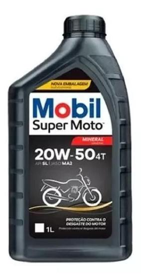 Imagem de Oleo Lubrificante Motor Mobil Moto 4T 20W-50 Mineral 1 Litro