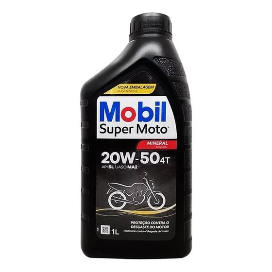 Imagem de Óleo lubrificante Motor Mobil Moto 4T 20W50 mineral 1 Litro