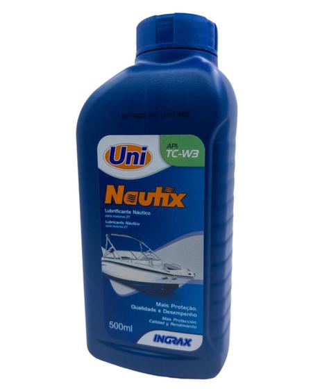 Imagem de Óleo Lubrificante Náutico 2T Nautix Uni Ingrax TC-W3 500ML para Motores de Barcos Lanchas Jetskys