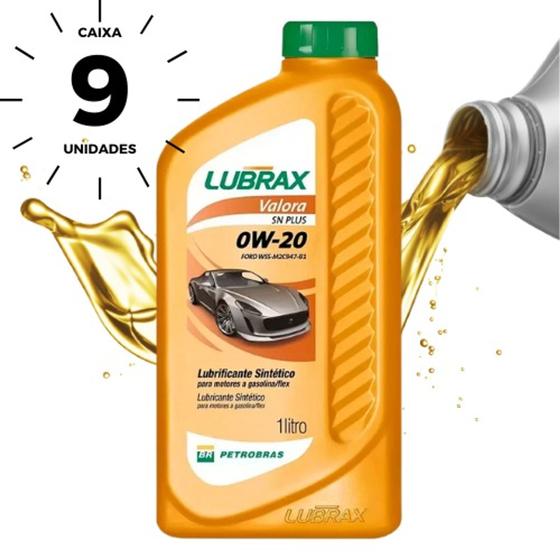 Óleo Lubrificante Sintético 0w20 Lubrax Valora API SN Plus - 9 Litros ...