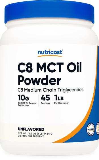 Imagem de Óleo MCT em Pó Nutricost C8 95% - 454g