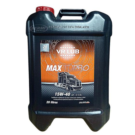 Óleo motor diesel 15w40 vr lub max turbo - balde 20 litros Menor preço em Óleo motor diesel 15w40 vr lub max turbo - balde 20 litros