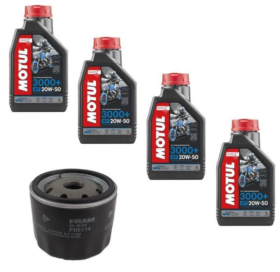 Imagem de Óleo Motul 20W50 Mineral 4L + Filtro Fram Ph6114 Motos Bmw