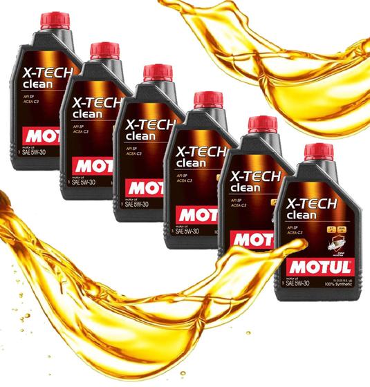 Imagem de Óleo Motul Carros 5w30 Xtech Clean 100% Sintético 6 Unidades