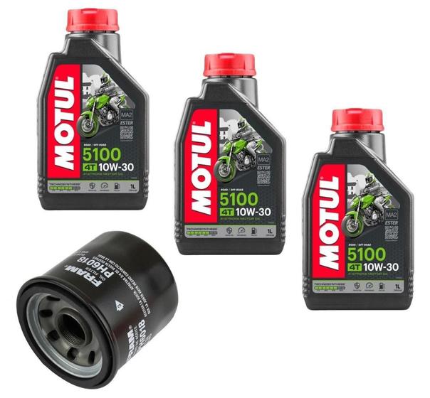 Imagem de Óleo Motul Semissintetico 5100 10W30 + Filtro Fram Ph6018 3L