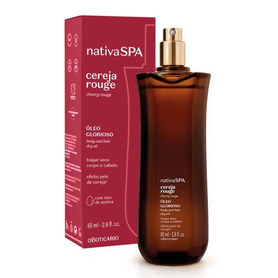 Imagem de Óleo Multifuncional Glorioso Nativa Spa Cereja Rouge 85ml Oboticário Cheiroso Mulher Fragrancia -