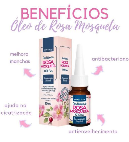 Imagem de Óleo Natural De Rosa Mosqueta Puro 10ml Dermacream Vegano - Niraj