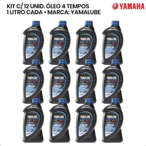 Imagem de Óleo Náutico Yamalube 20w50 4T 1 Litro Kit C/12