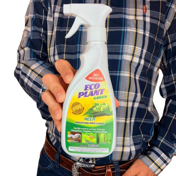 Imagem de Óleo neem eco plant 500ml horta jardim agricultura orgânica spray pronto uso combate pragas inseticida repelente natural