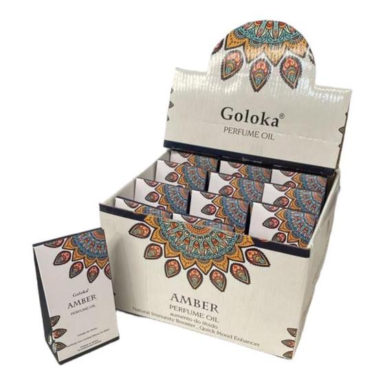 Imagem de Óleo Perfumado Indiano Goloka Ambar 10 Ml Caixa Com 12