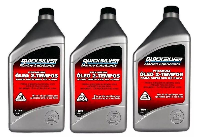 Imagem de Óleo Quicksilver Premium Mercury Náutico Tc-w3 2t 3 Litros