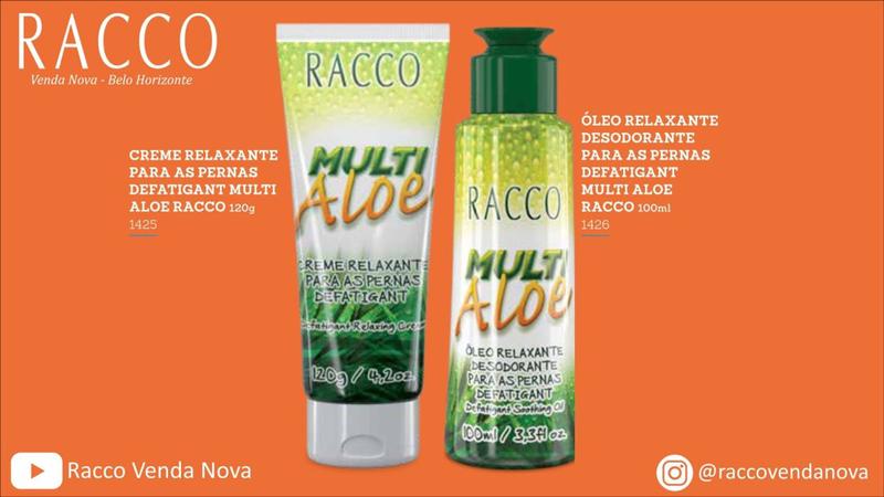 Imagem de Óleo Relaxante Desodorante para as Pernas Defatigant Multi Aloe Racco, 100ml