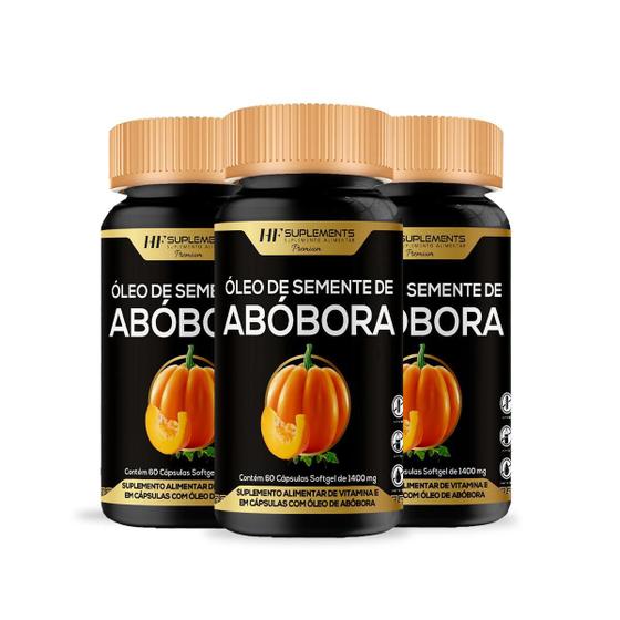 Imagem de Oleo Semente De Abobora 1400Mg 60 Capsulas Hf Suplements 3Un