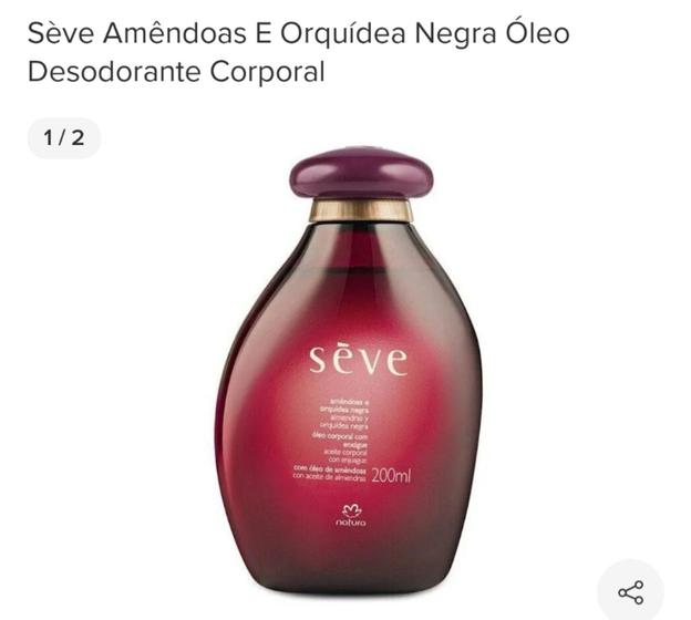 Imagem de Óleo Sève Desodorante Corporal Amêndoas e Orquídea Negra - 200ml - Seve