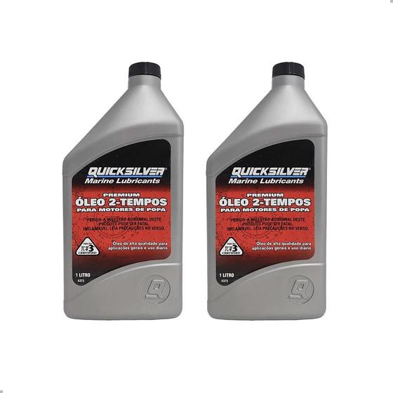 Imagem de Óleo TCW3 Quicksilver 2 Tempos Motor de Popa Kit Com 2 Lts
