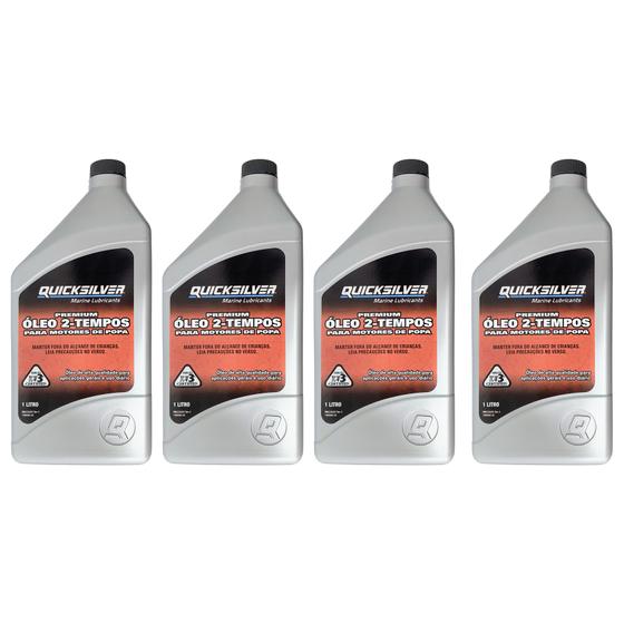 Imagem de Óleo TCW3 Quicksilver 2 Tempos Motor de Popa Kit Com 4 Lts