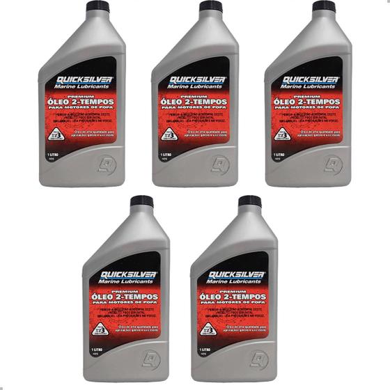 Imagem de Óleo TCW3 Quicksilver 2 Tempos Motor de Popa Kit Com 5 Lts