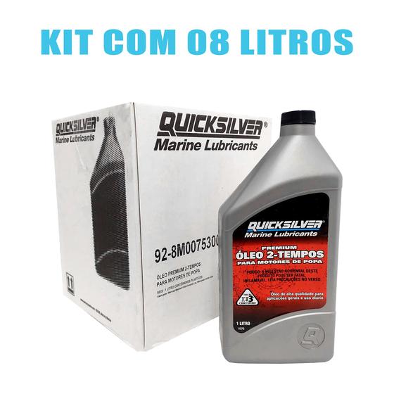 Imagem de Óleo TCW3 Quicksilver 2 Tempos Motor de Popa Kit Com 8 Lts