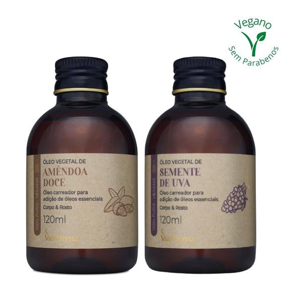 Imagem de Óleo Vegetal de Semente de Uva e Amêndoa Doce Via Aroma 120ml - Hidratante