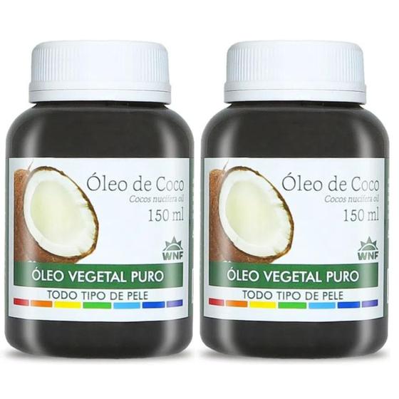 Imagem de Óleo Vegetal Puro De Côco Extra Virgem Wnf 150ml - 2 Unidades