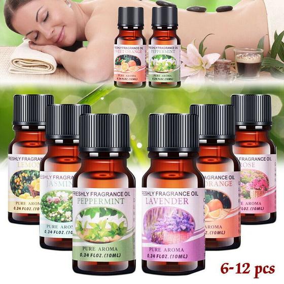 Imagem de Óleos essenciais 100 puro classe terapêutica óleos kit topo 6 óleo essencial conjunto para aromaterapia difusor e vela q