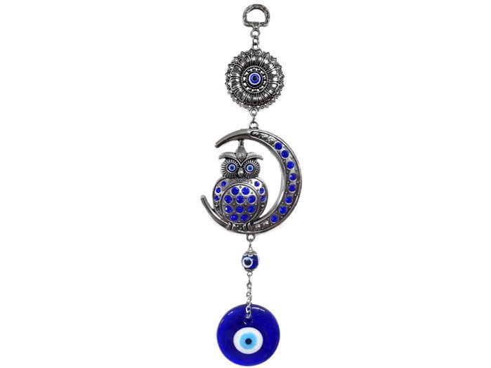 Imagem de Olho Grego Amuleto Olho Turco Decorativo Coruja e Lua 27cm