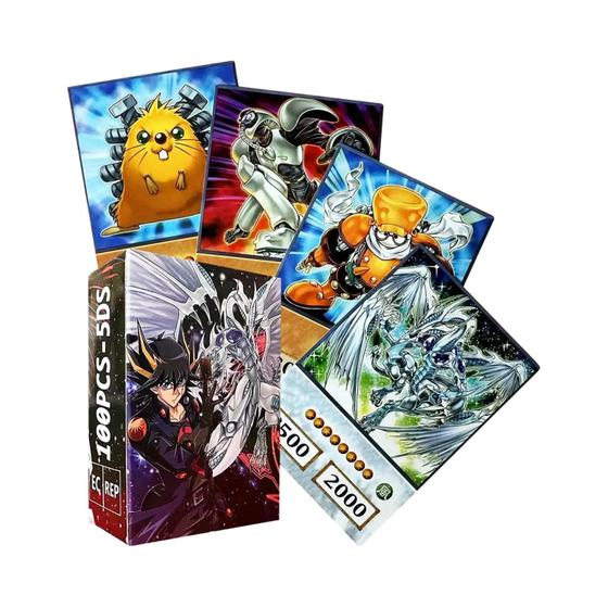 Imagem de Olhos Azuis Mágico Escuro Exodia Obelisco Slifer Ra Yu-gi-oh Cartas De Anime 100 Peças Coleção De